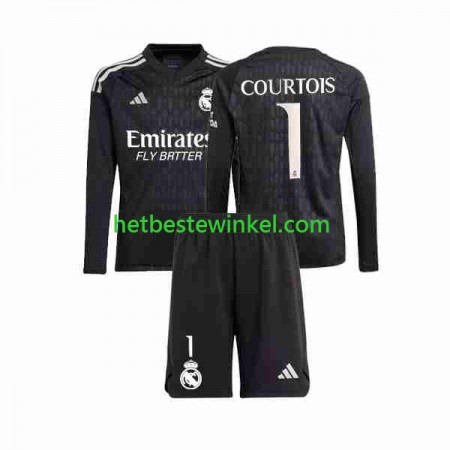 Real Madrid Thibaut Courtois 1 Voetbalshirts Doelman Kind Uit 2023-24 - LS